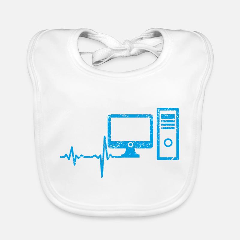 Gift Heartbeat Computer PC Organic Baby Bibs