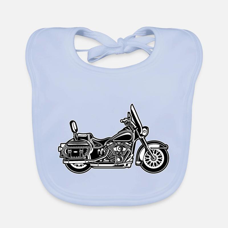 Chopper / motorcycle 06_black white Organic Baby Bibs