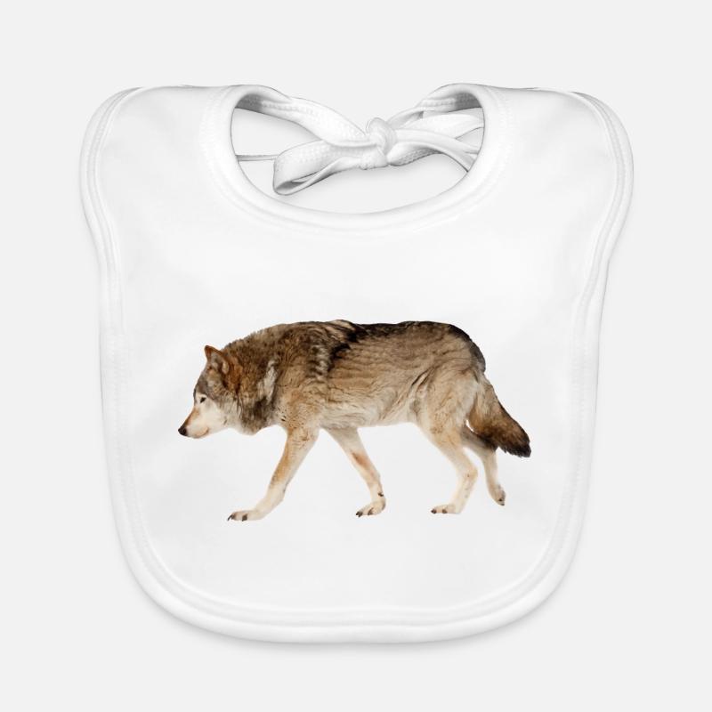Loup - Bavoir bio Bébé - blanc