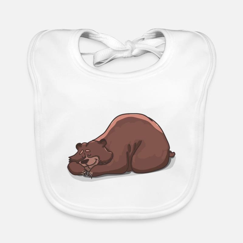 ours endormi fatigué et doux Bavoir bio Bébé
