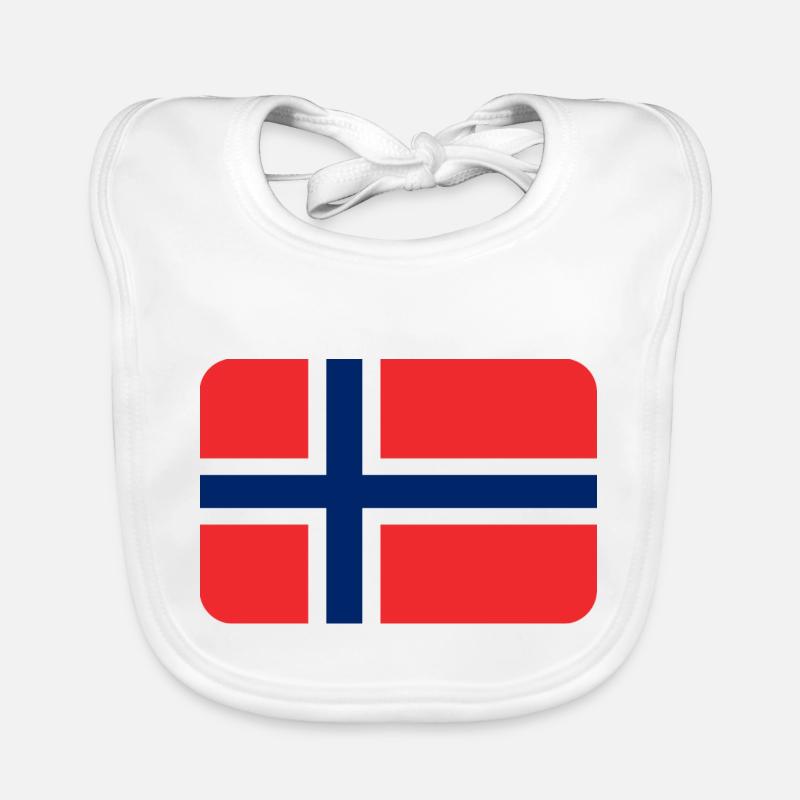 NORWAY FLAG round corner 400 dpi Organic Baby Bibs