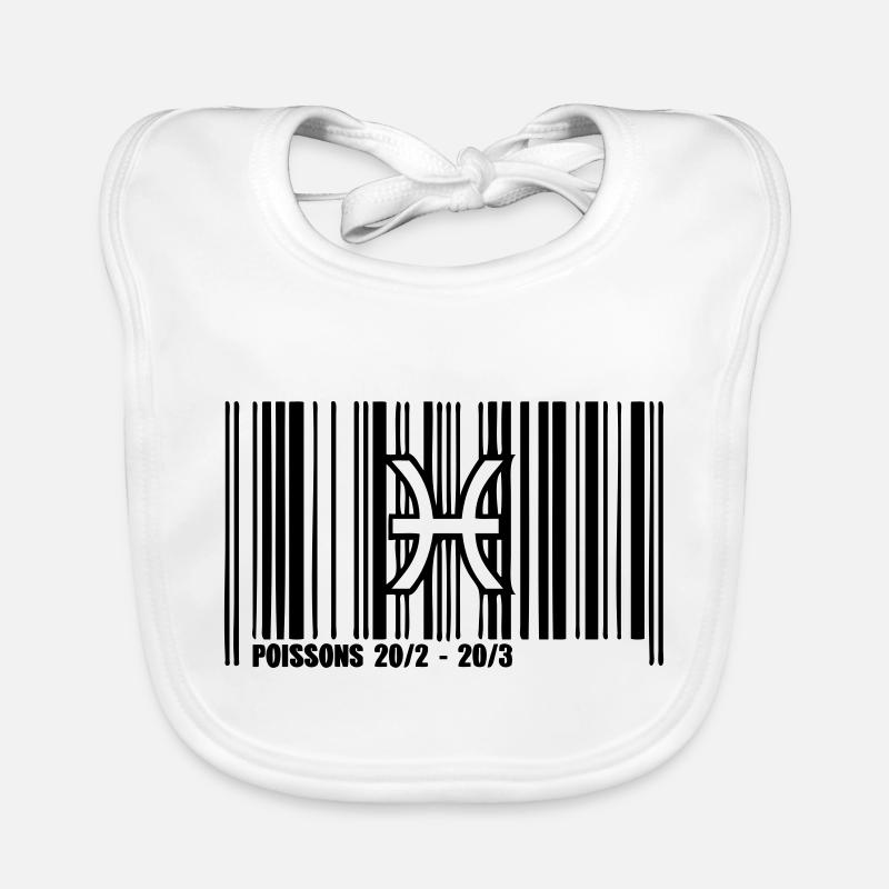 fish astrological sign barcode Organic Baby Bibs