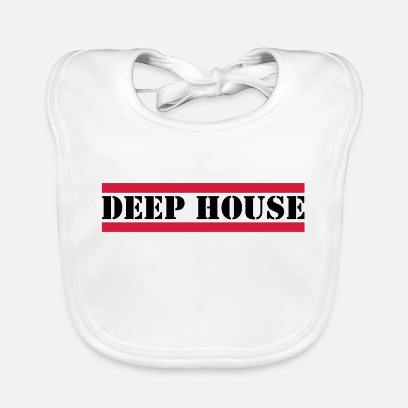 Deep House with red lines Organic Baby Bibs