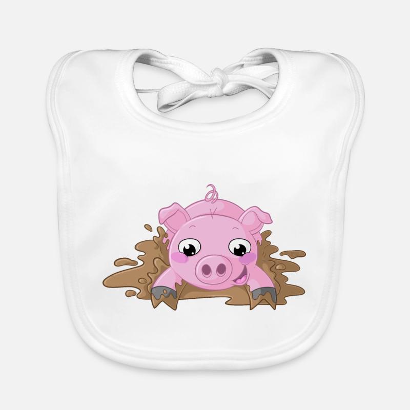 Éclaboussures, dessin animé, cochon Bavoir bio Bébé