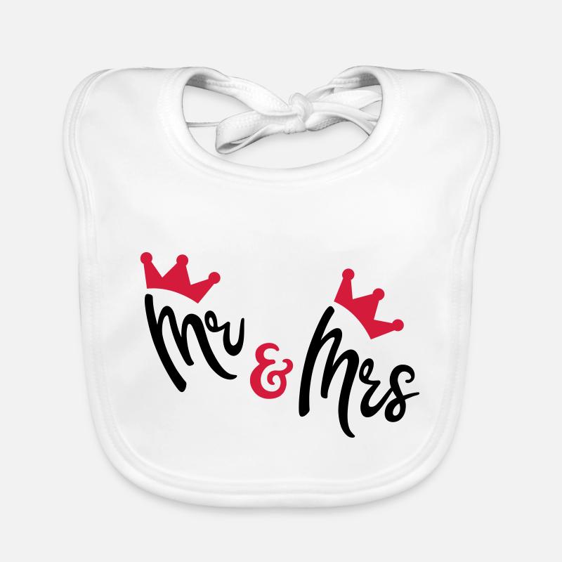 mariage - Bavoir bio Bébé - blanc