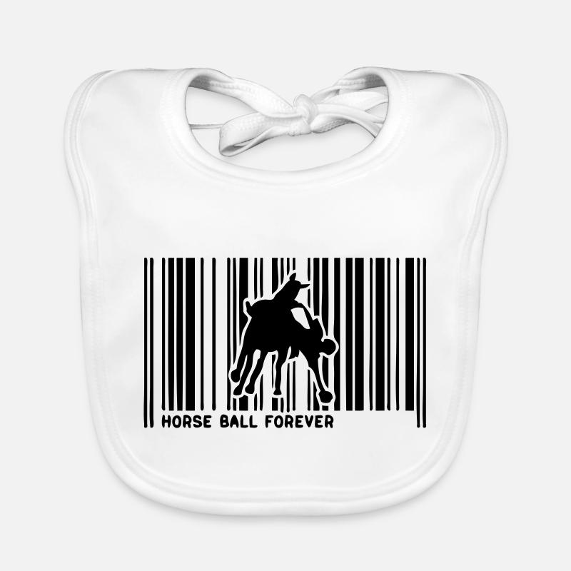 code barre horse ball cheval cavalier1 Bavoir bio Bébé