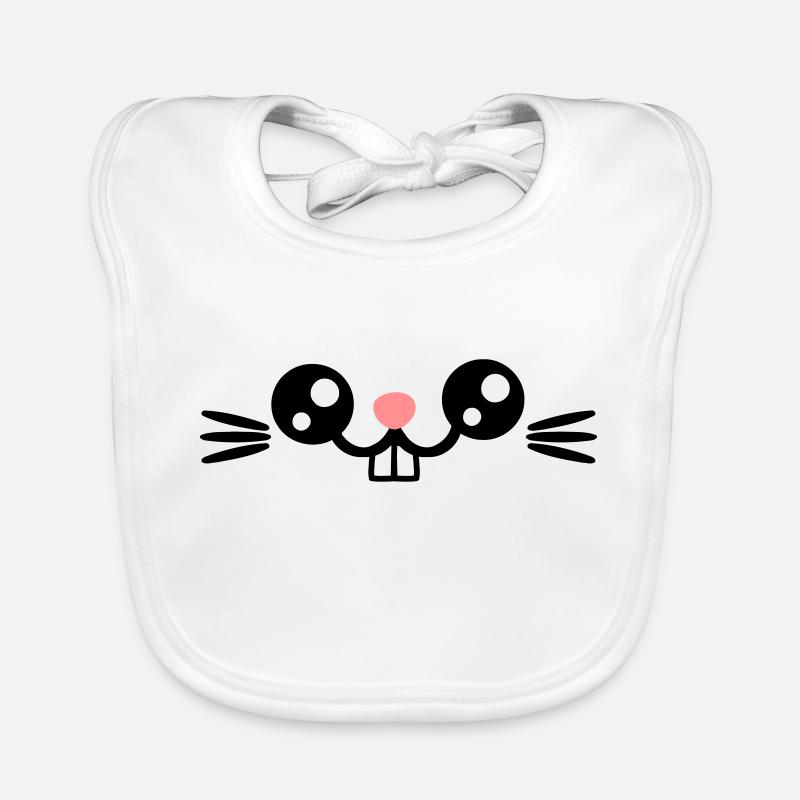 Easter presents cute bunny face / bunny teeth Organic Baby Bibs