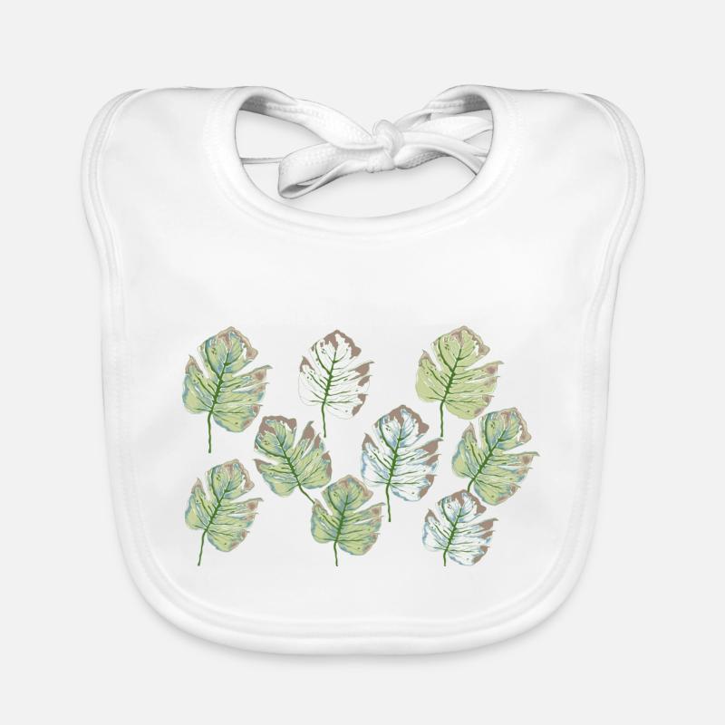 foliage pattern Organic Baby Bibs