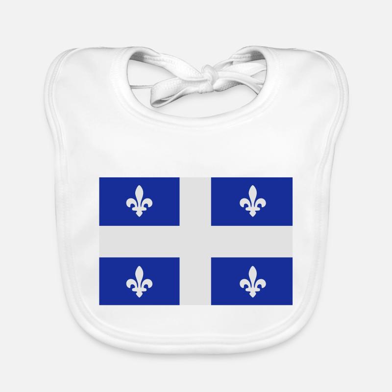 drapeau québec - quebec flag - Bavoir bio Bébé - blanc