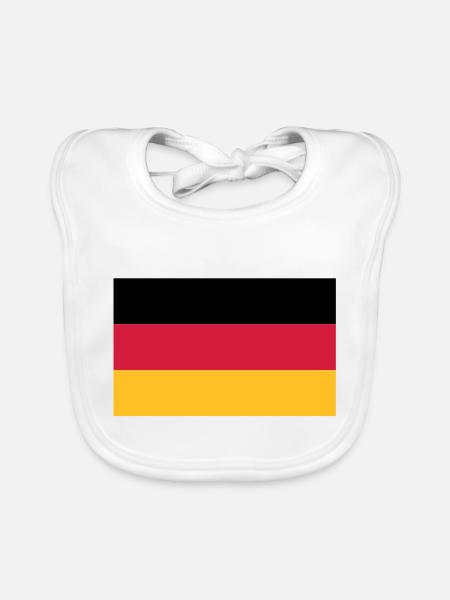 Deutschlandfahne - Baby Bio-Lätzchen - Weiß - Vorne
