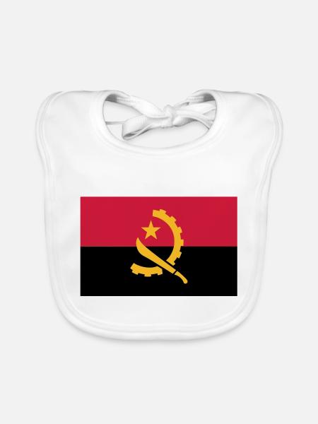 Drapeau angolais - Bavoir bio Bébé - blanc - Devant