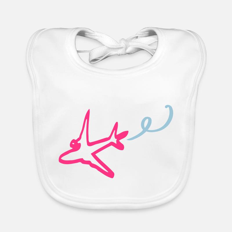 aviation_airplane - Bavoir bio Bébé - blanc
