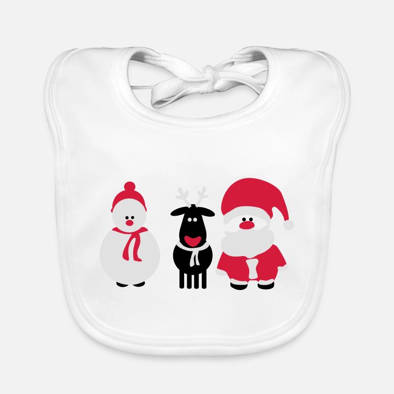 Weihnachts Crew 3 - Baby Bio-Lätzchen - Weiß