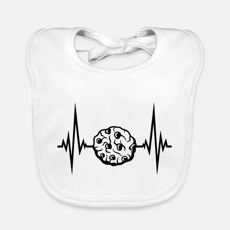 frequency heartbeat pulse cookie biscuit chocolate delicious Organic Baby Bibs