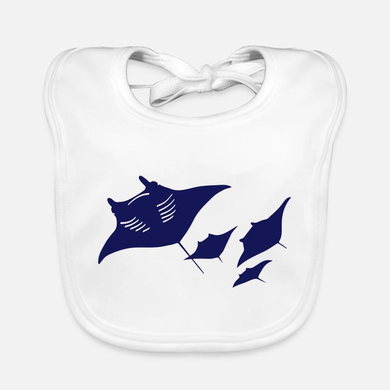 manta ray fish scuba diving dive diver ocean Organic Baby Bibs