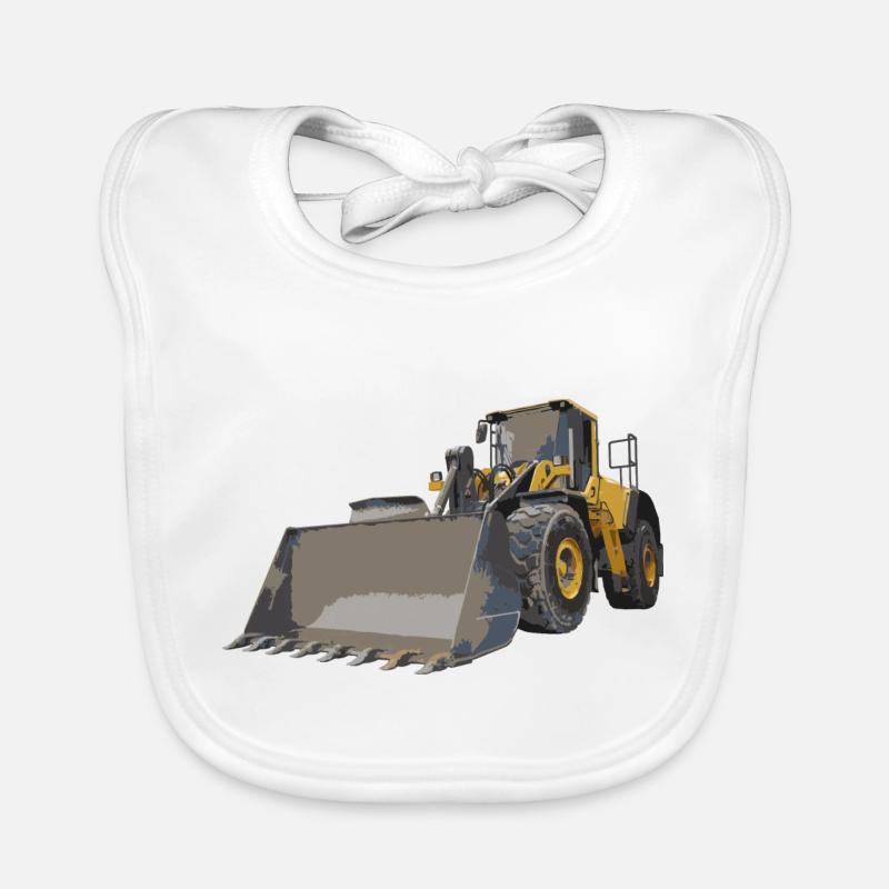 wheel loader Organic Baby Bibs