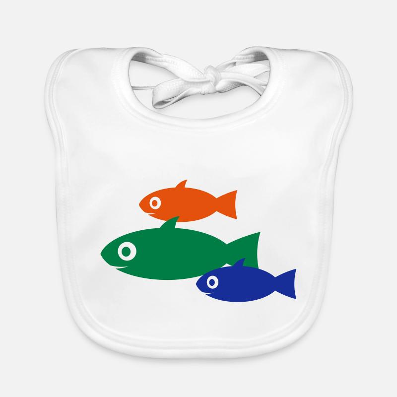 Fische - Baby Bio-Lätzchen - Weiß
