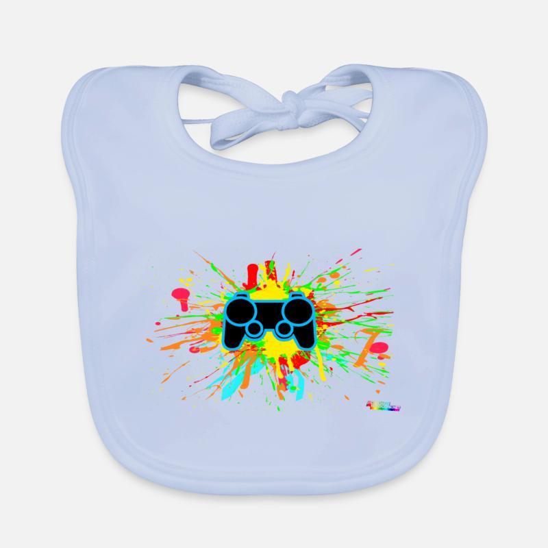 Graffiti Controller Splatter Organic Baby Bibs
