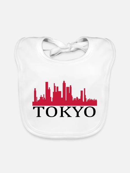 tokyo - Bavoir bio Bébé - blanc - Devant