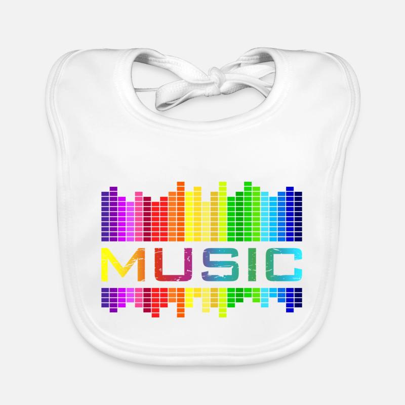 Music Musik Equalizer Regenbogen Tanz Rock-Konzert Baby Bio-Lätzchen