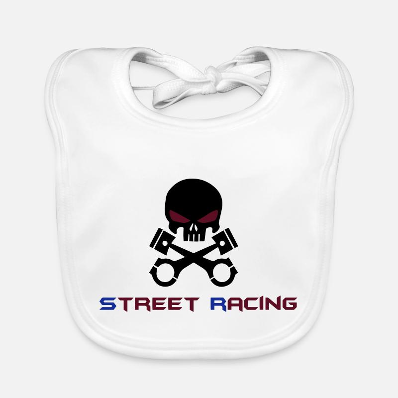 STREET RACING - Bavoir bio Bébé - blanc