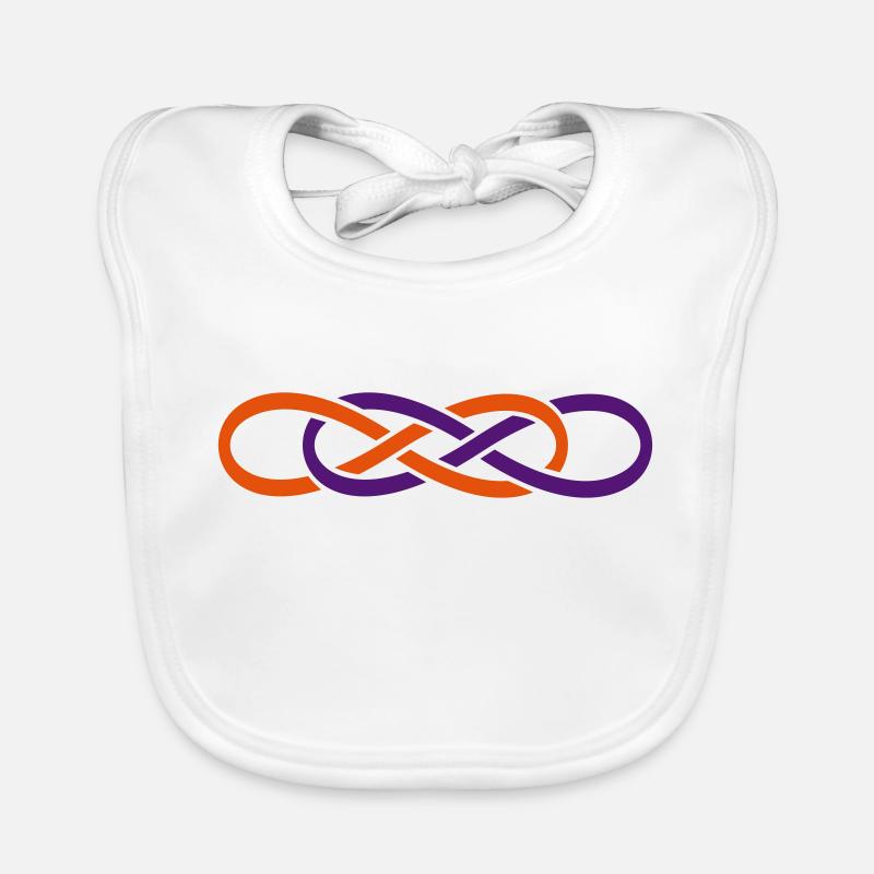 Double symbole de l'infini - Bavoir bio Bébé - blanc