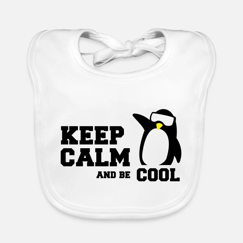 penguin keep calm Organic Baby Bibs