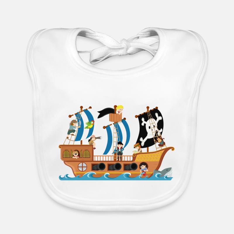 Piratenschiff Baby Bio-Lätzchen