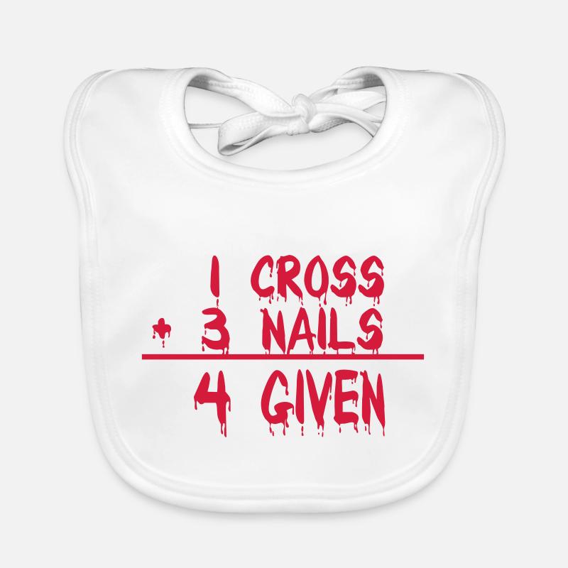 1 Cross + 3 Nails = 4 Given Baby Bio-Lätzchen