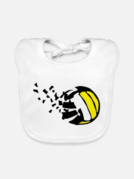 explosion ballon volleyball destructurer destructi - Bavoir bio Bébé - blanc - Devant