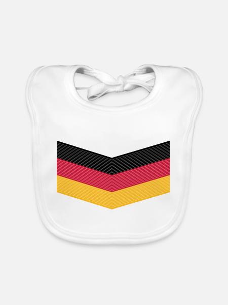 Deutschland Trikot - Baby Bio-Lätzchen - Weiß - Vorne
