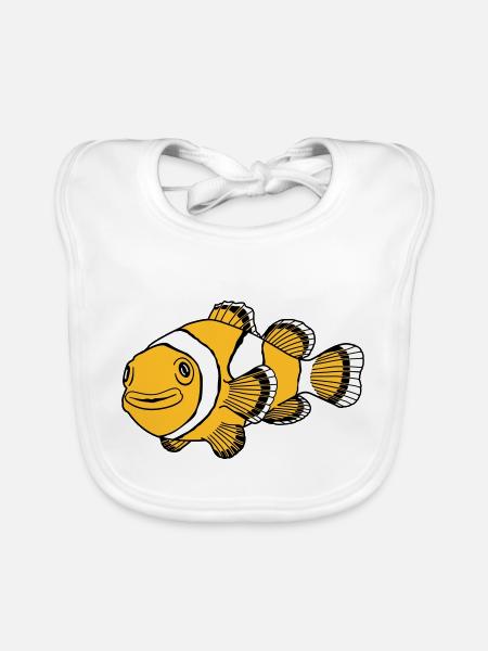 Poisson clown - Bavoir bio Bébé - blanc - Devant