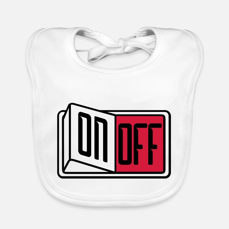 off on switch button button turn off Organic Baby Bibs