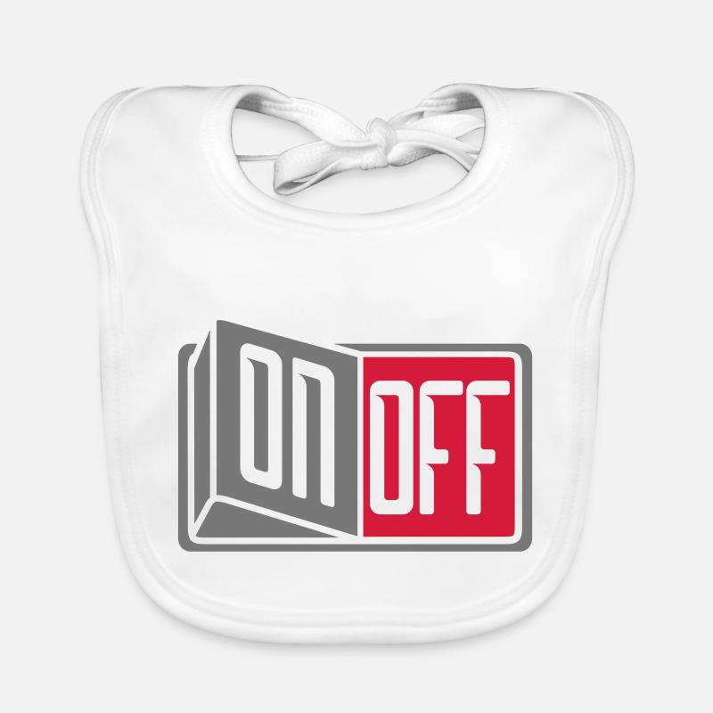 button off on switch button turn off Organic Baby Bibs