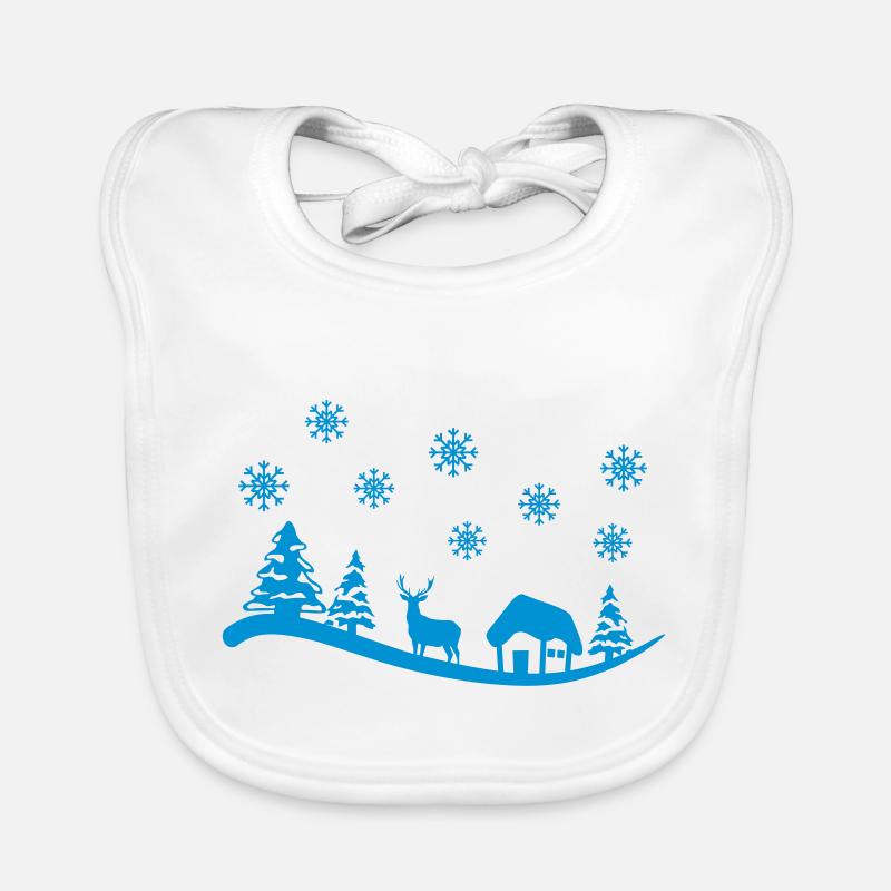 Winter, Weihnachten - Baby Bio-Lätzchen - Weiß