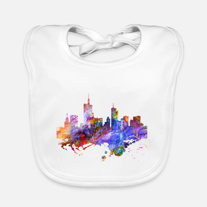 Couleurs de skyline de Francfort Bavoir bio Bébé