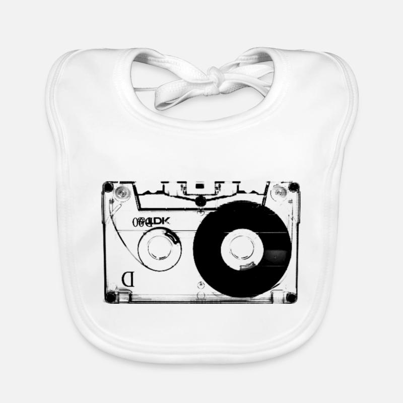 Kassette Audio Retro Vintage Shirt Geschenk Baby Bio-Lätzchen