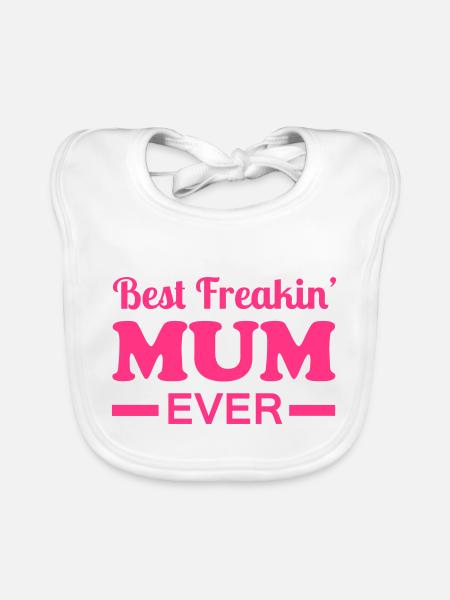 Mum - Organic Baby Bibs - white - Front