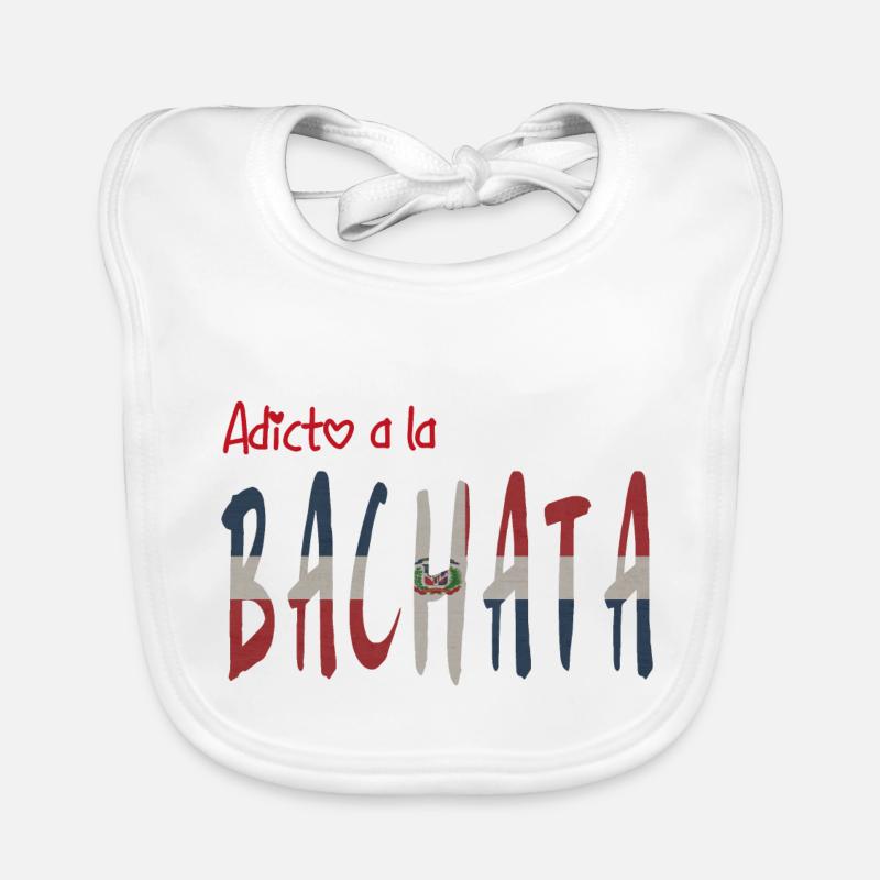Adicto a la Bachata RD - Bavoir bio Bébé - blanc