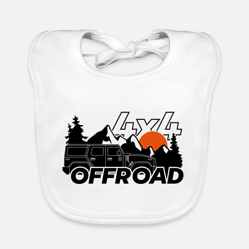 Offroad 4x4 Logo - Baby Bio-Lätzchen - Weiß