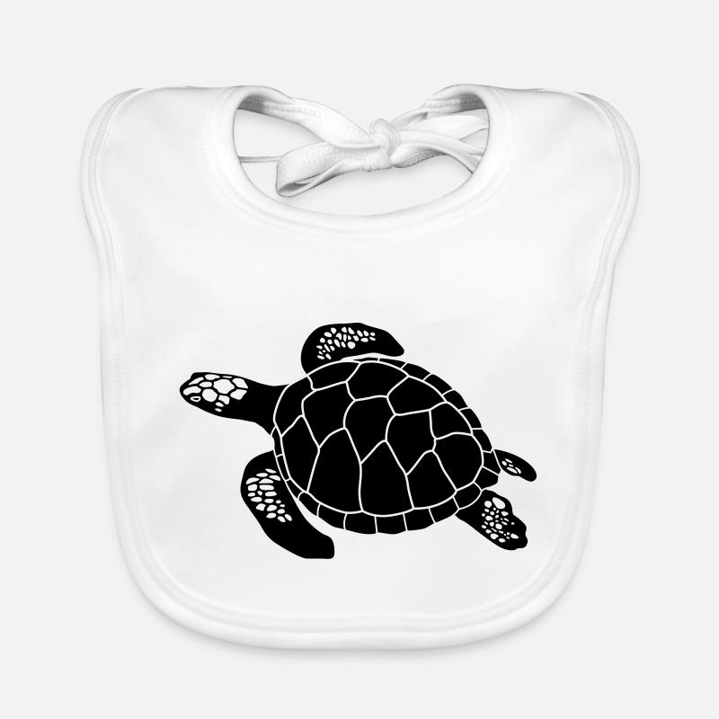 Schildkröte - Baby Bio-Lätzchen - Weiß