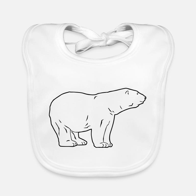 Polar Bear - Eisbär - Baby Bio-Lätzchen - Weiß