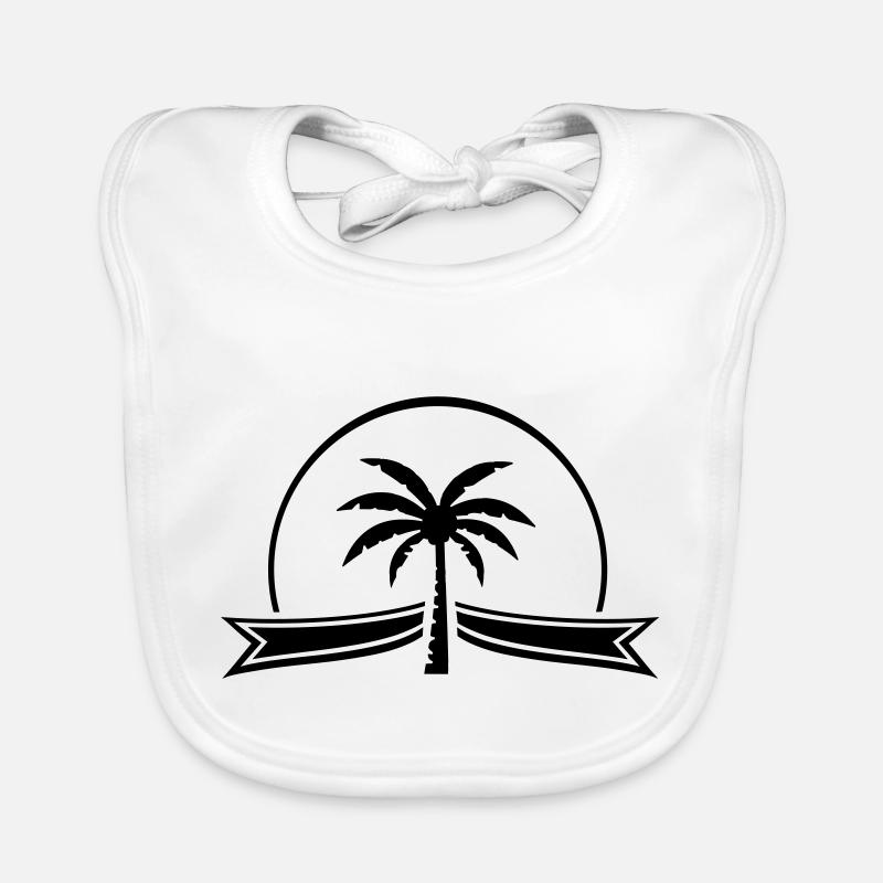 palm tree ribbon Baby Bio-Lätzchen