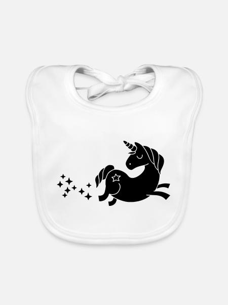 unicorn - Einhorn Sternenstaub - Baby Bio-Lätzchen - Weiß - Vorne