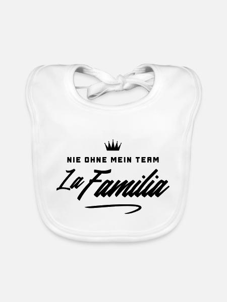 familia nie ohne mein team - Baby Bio-Lätzchen - Weiß - Vorne