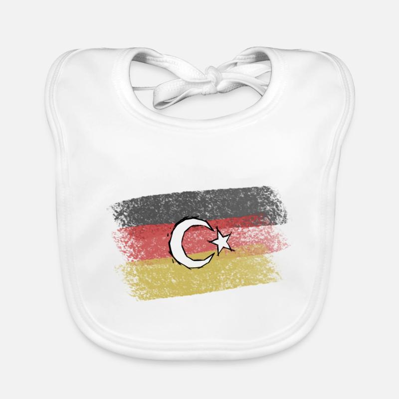Germany-Turkey flag Organic Baby Bibs