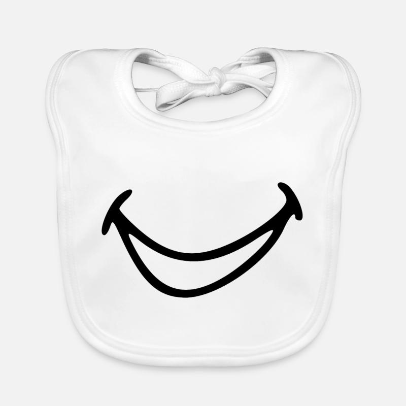 Bouche qui rit. - Bavoir bio Bébé - blanc