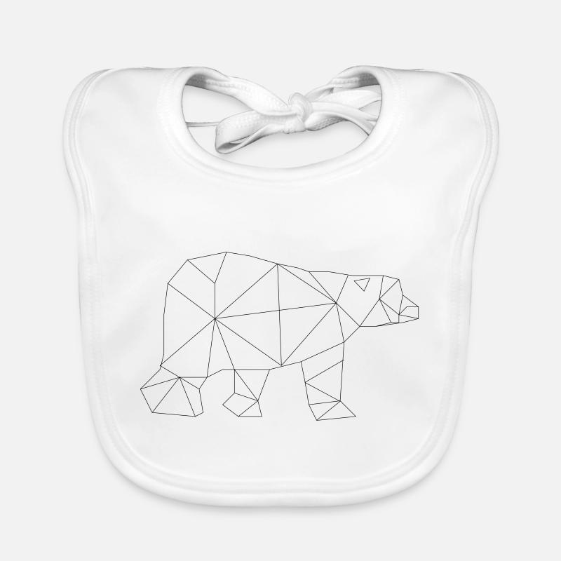 Low poly art - polar bear Organic Baby Bibs