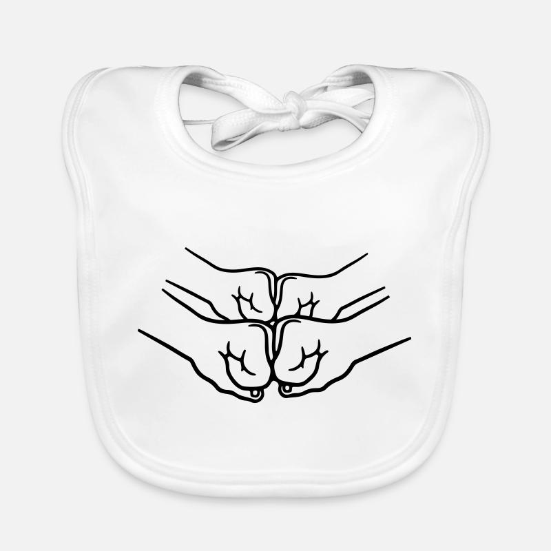 Faustschlag 4 Haende Baby Bio-Lätzchen