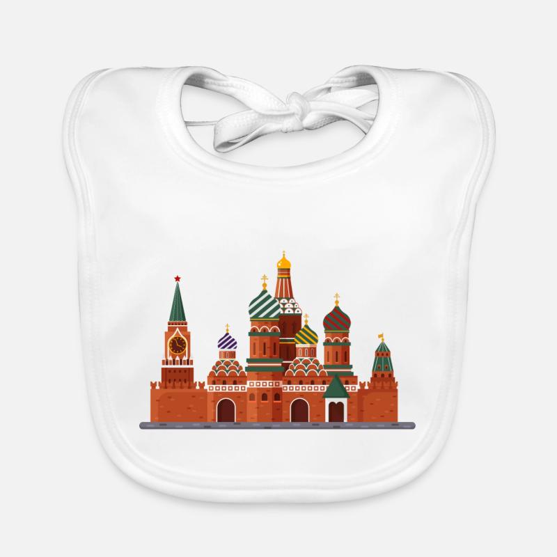 Monument du Kremlin à Moscou - Bavoir bio Bébé - blanc